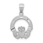 Gold Classics&#40;tm&#41; 14kt. White Gold Solid Claddagh Pendant - image 1