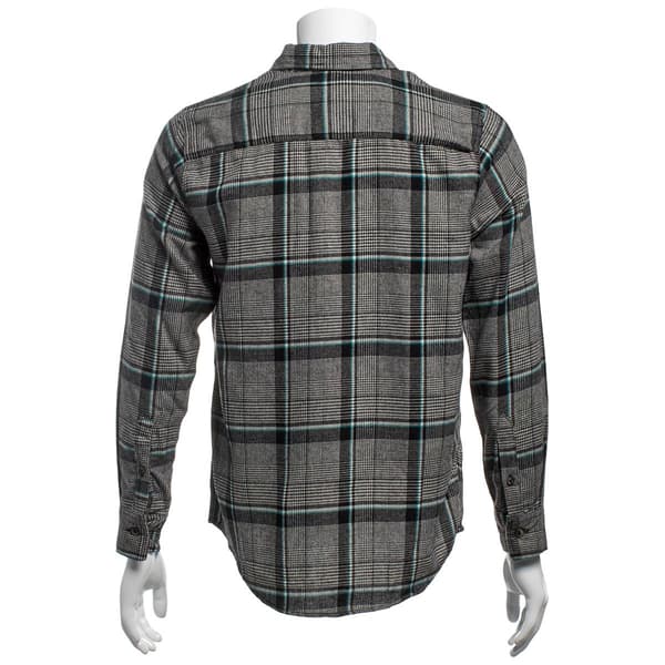 Mens Mountain Ridge Long Sleeve Flannel Shirt - Charcoal/Black