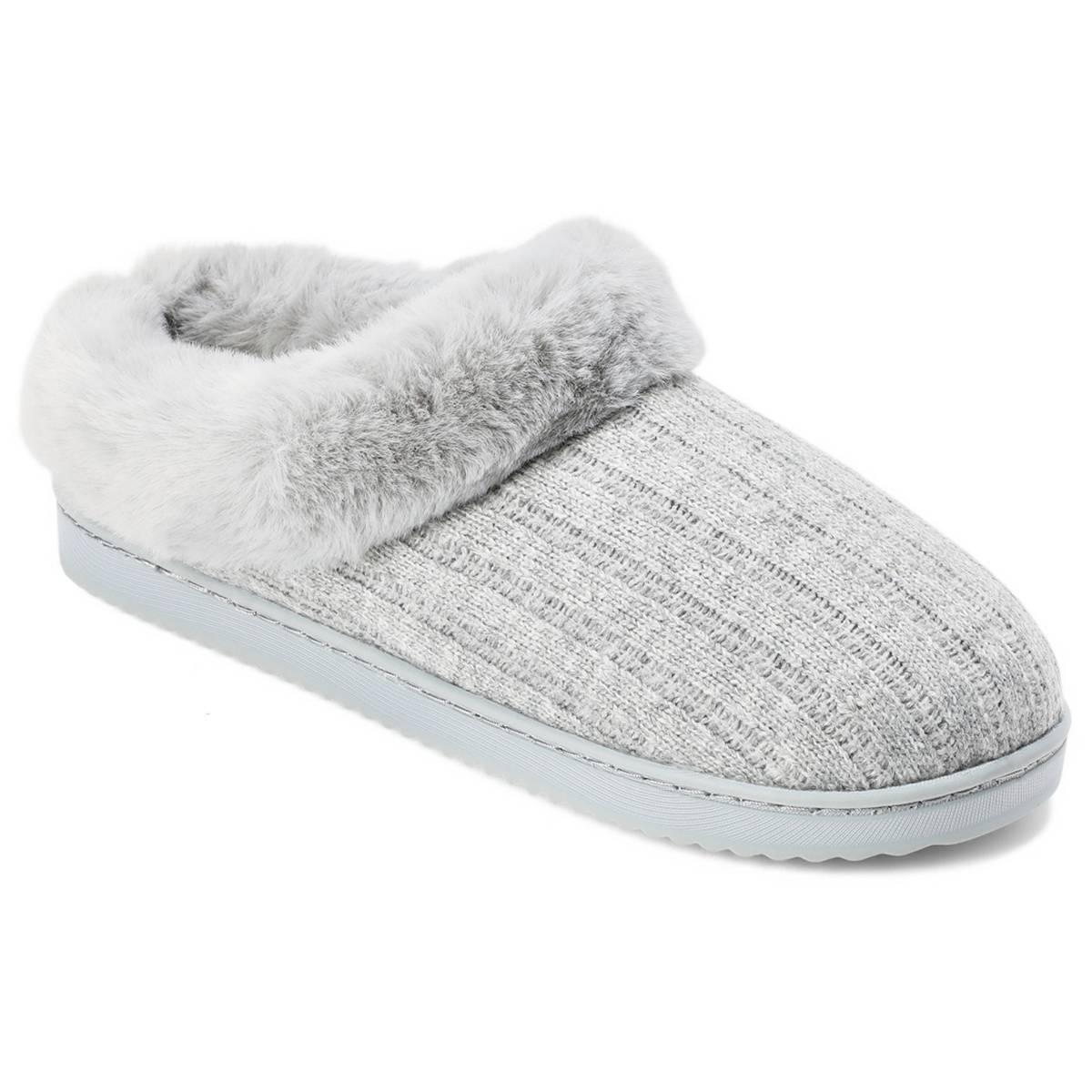 Womens Dearfoams(R) Rib Knit Clog Slippers