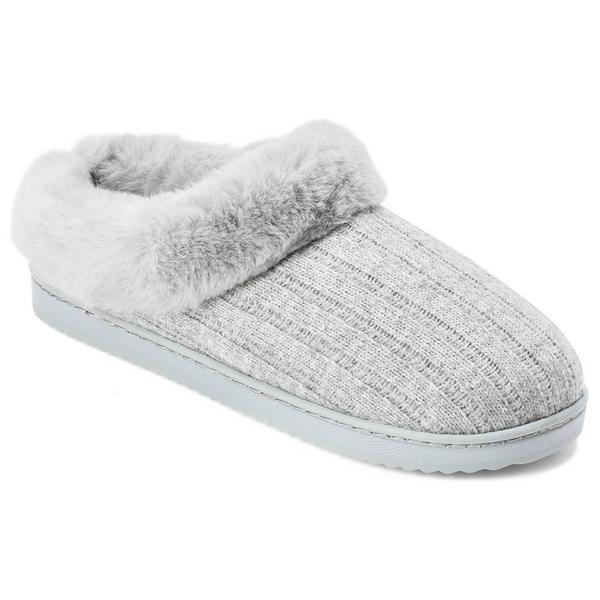 Womens Dearfoams(R) Rib Knit Clog Slippers - image 