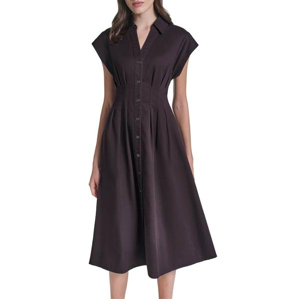 Womens Tommy Hilfiger Long Sleeve Jersey Midi Shirtdress