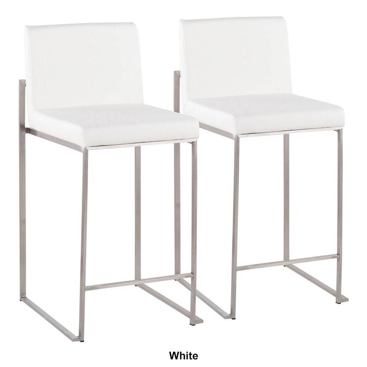 LumiSource Fuji Contemporary High Back Counter Stools - Set of 2