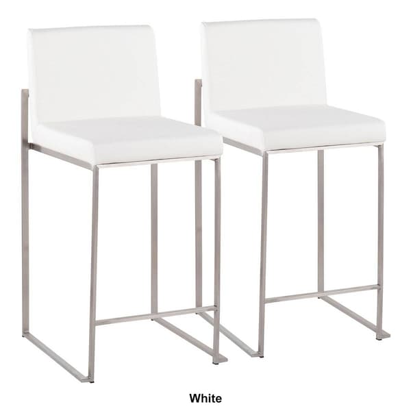 LumiSource Fuji Contemporary High Back Counter Stools - Set of 2