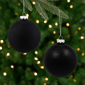 Northlight 4ct. Black 2-Finish Glass Ball Christmas Ornaments - image 1