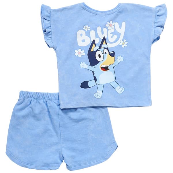 Toddler Girl Bluey 2pc. Solid Daisy Back Art Tee & Shorts Set