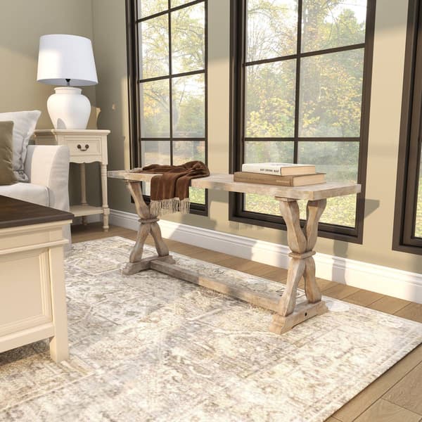 9th & Pike® Farmhouse Brown Wood Bench