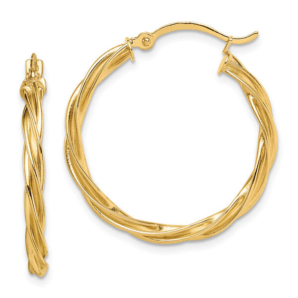 Gold Classics&#40;tm&#41; 14kt. Twisted Gold Hoop Earrings - image 