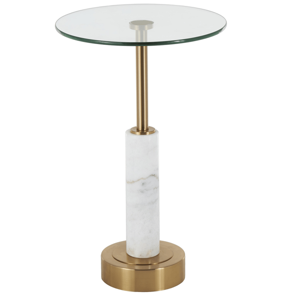 9th & Pike® Glam White Marble Accent Table
