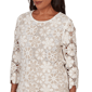 Womens Alfred Dunner Natural Wonder Floral Crochet Blouse - image 5