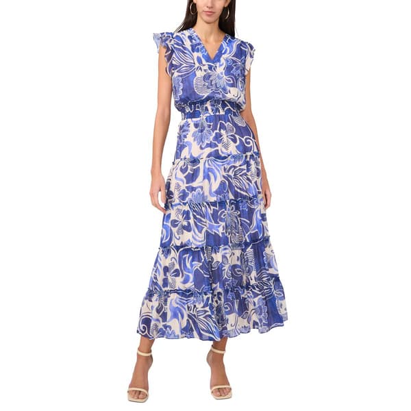 Womens MSK Flutter Sleeve Print Lawn Maxi - image 