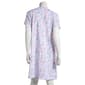 Womens White Orchid Short Sleeve Henley Jardin Garden Nightshirt - image 2