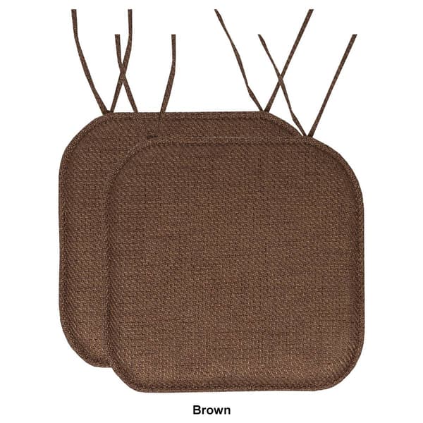 Sweet Home Collection Herringbone Memory Foam Chair Pad w/ Ties