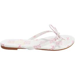 Womens Love 83 Bow and Floral Flip Flops