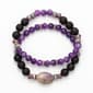 Amethyst & Black Lava Beaded 2pc. Stretch Bracelet Set - image 1