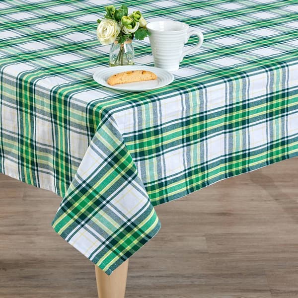 Dark Green Plaid Tablecloth - image 