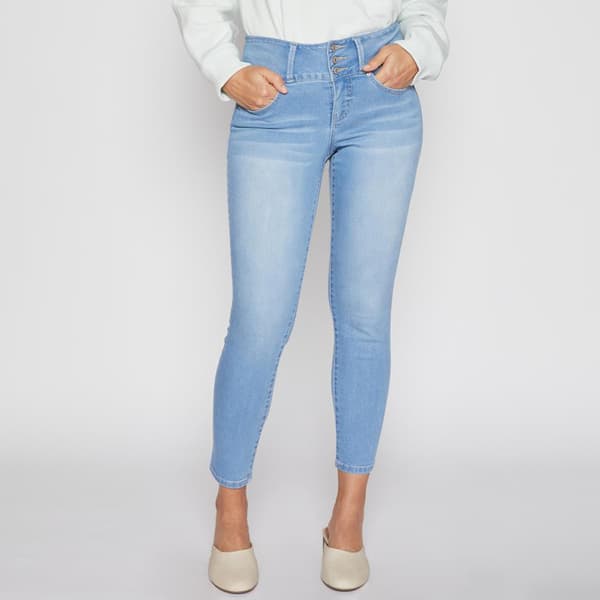 Petite Royalty Basic Three Button High Rise Skinny Jeans - image 