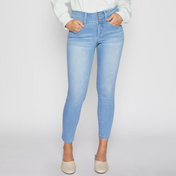 Petite Royalty Basic Three Button High Rise Skinny Jeans - image 