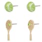 Betsey Johnson Tennis Racquet & Ball Duo Stud Earring Set - image 2