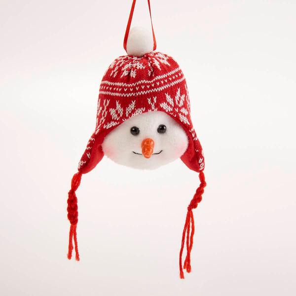 Snowman with Earflap Cap Ornament - image 