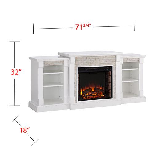 Southern Enterprises Stone Electric Fireplace & Bookcases