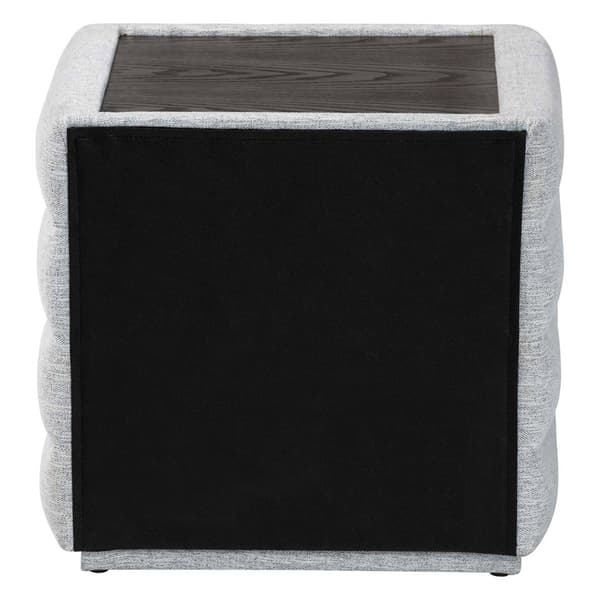 Baxton Studio Cadmus Modern Channel Tufted Fabric Nightstand