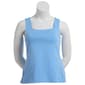 Womens Kasper Solid Double Layer Square Neck Tank - image 5