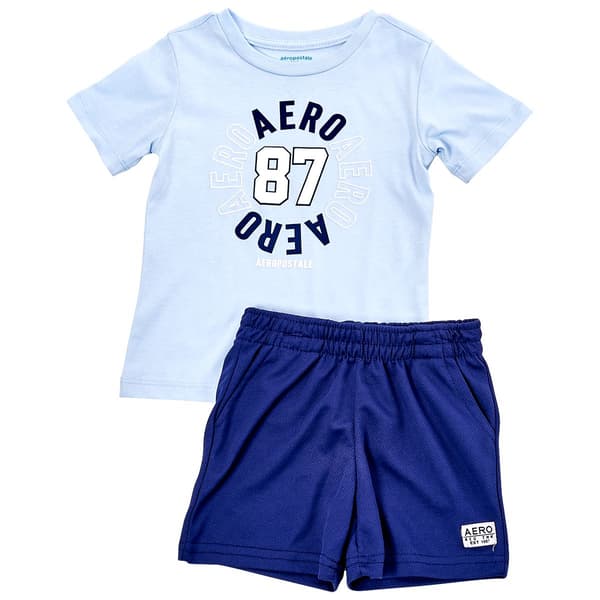 Toddler Boy Aeropostale Shirt & Shorts Set - Ice Water/Blue - image 