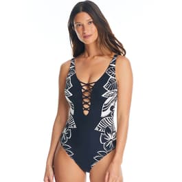 Womens Bleu by Rod Beattie Floral Lace Down One Piece