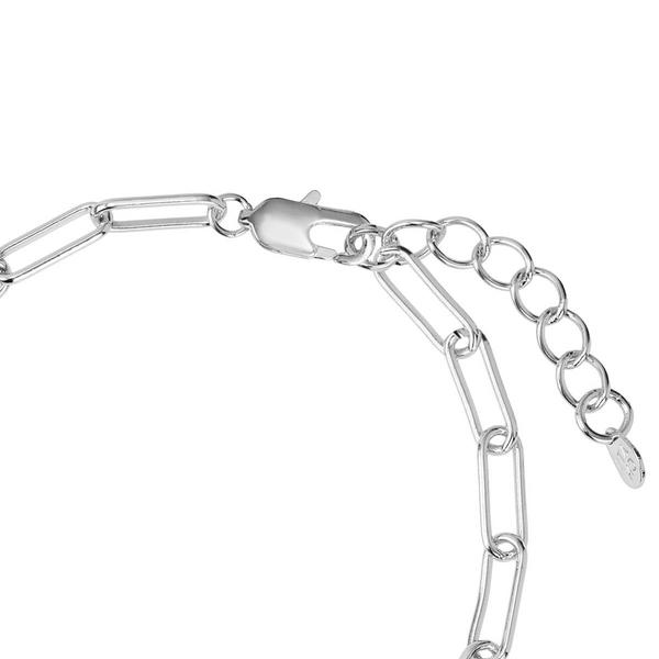 Athra Fine Silver Plated CZ M Initial Bracelet