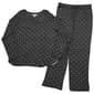 Womens Ellen Tracy Long Sleeve Dot Pattern V-Neck Pajama Set - image 1