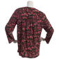 Womens Napa Valley 3/4 Sleeve Floral Pleat Henley Blouse - image 2