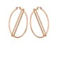 Guess Gold-Tone Crystal Diagonal Bar Large Hoop Earrings - image 1