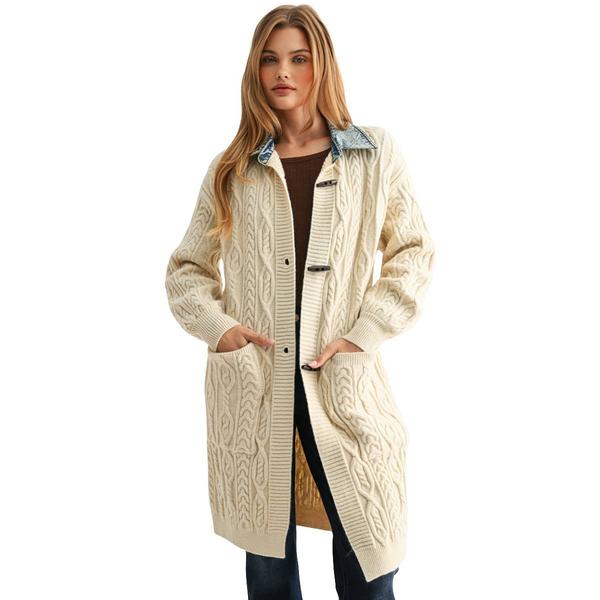 Womens CITY BLUES Long Sleeve Denim Collar Cardigan - image 