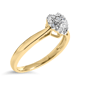 Haus of Brilliance Gold Plated Diamond Heart Engagement Ring - image 3