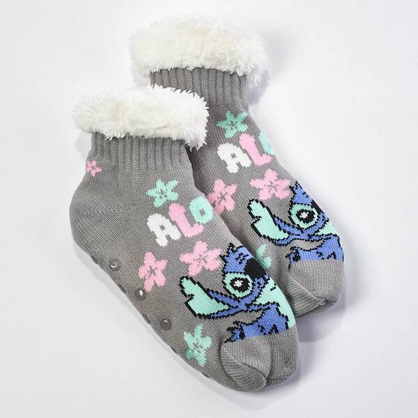 Womens Fuzzy Babba Lilo & Stitch Cozy Slipper Socks - image 