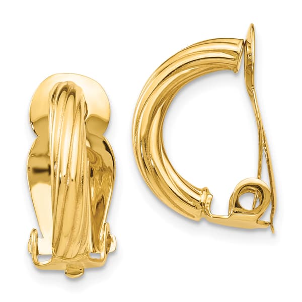 Gold Classics&#40;tm&#41; 14k Gold Non-Pierced Clip On Earrings - image 