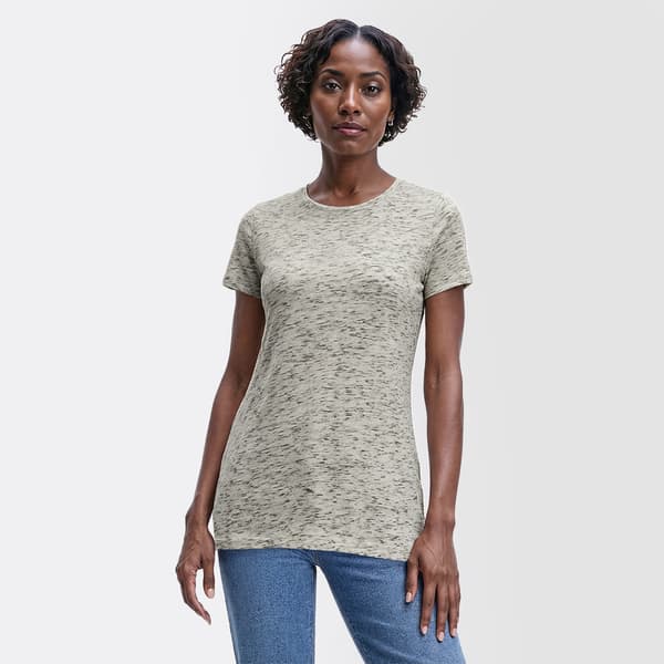Petite Architect(R) Short Sleeve Crew Neck Marled Tee
