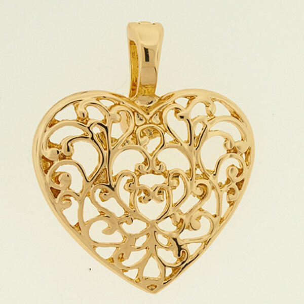 Wearable Art Gold Artisan Heart Slider Enhancer - image 