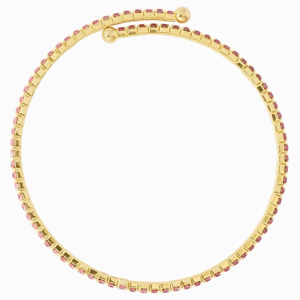 Athra 14kt. Gold over Brass & Light Pink Crystal Coil Bracelet