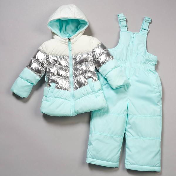 Toddler Girl Pink Platinum® Color Block Snowsuit