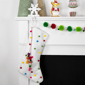 Northlight 20in. White Christmas Stocking with Pom-Poms - image 3