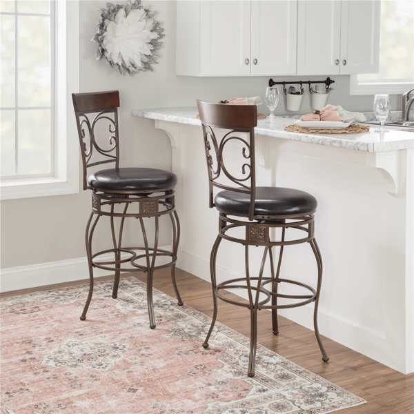 Linon Home Decor Bria Dark Bronze Big & Tall Barstool