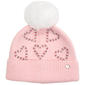 Womens Betsey Johnson Candy Cane Hearts Pom Beanie - image 1