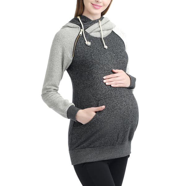 Womens Glow & Grow&#174; Asymmetrical Maternity Zip Hoodie