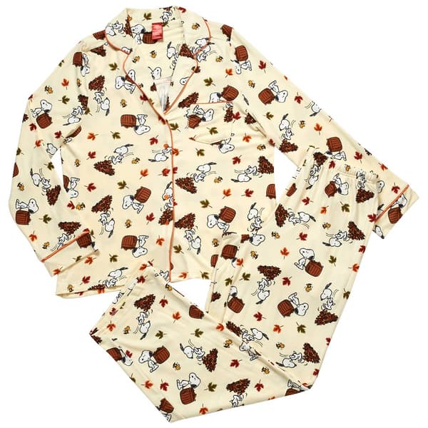 Juniors Peanuts™ Snoopy Harvest Leaves Fun Toss Pajama Set