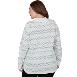 Plus Size Hearts of Palm Silver Linings Mock Neck Diamond Sweater