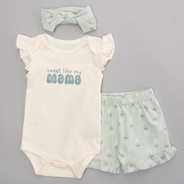 Baby Girl (NB-9M) Rene Rofe(R) 3pc. Sweet Like Mama Bodysuit Set - image 