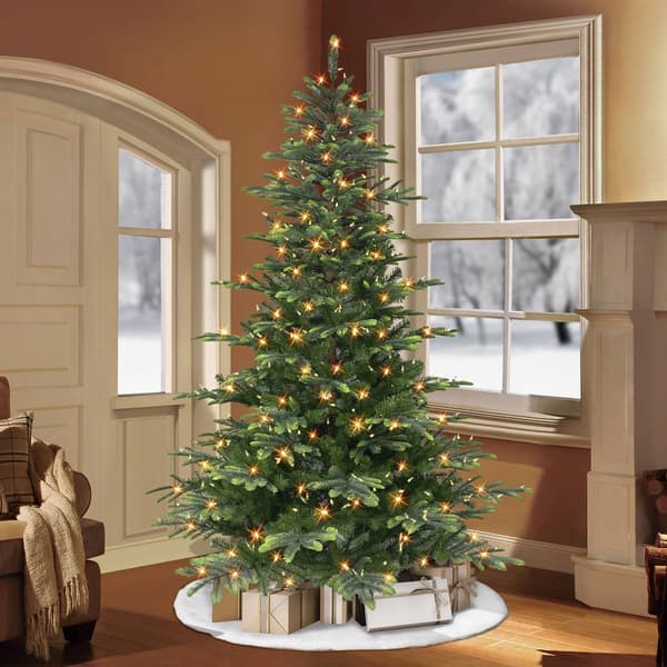 Puleo International 7.5ft. Pre-Lit Aspen Green Fir Ghristmas Tree