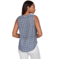 Womens Emaline Sapphire Serenade II Sleeveless Gingham Blouse - image 2