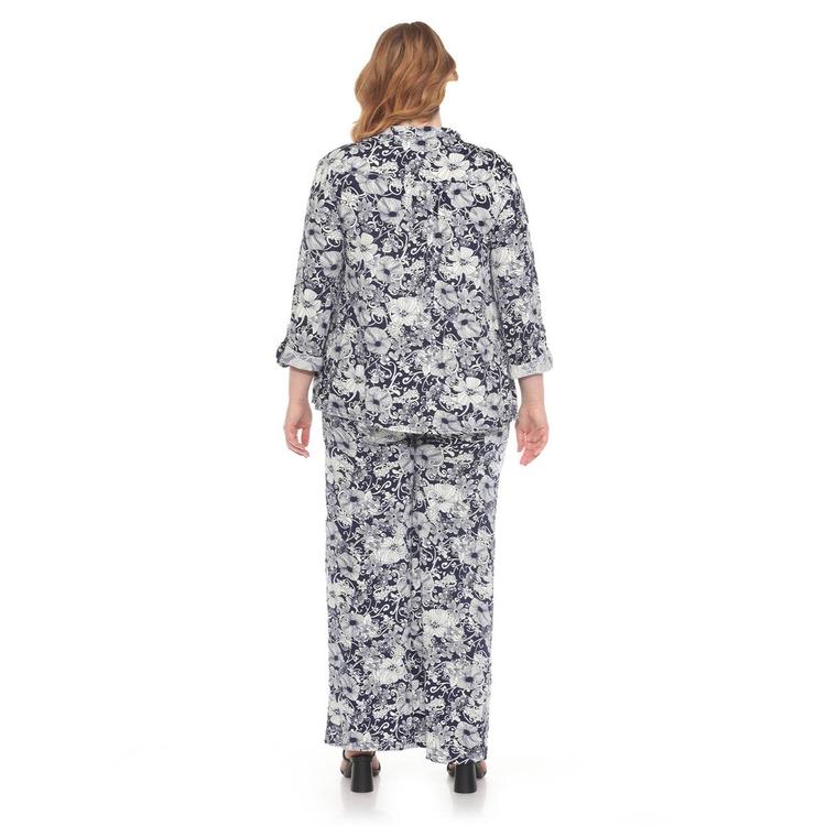 Plus Size White Mark 2pc. Floral Print Tunic and Pant Set